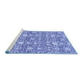 thumbnail image 2 of Ahgly Company Machine Washable Indoor Square Abstract Blue Modern Area Rugs, 5' Square, 2 of 4