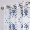 thumbnail image 2 of Superior Elegant Sheer Curtain Panel Set with Grommet Header, 52" x 84", Blue, 2 of 13