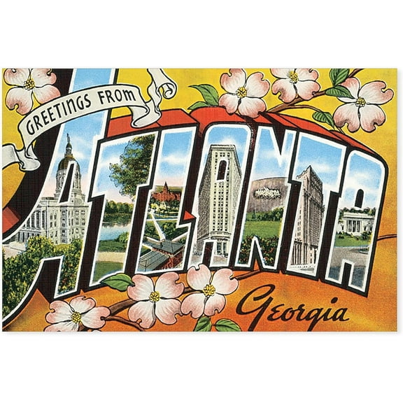 Georgia Postcard Postcards (Package of 8), 6"x4" Printed Note Card