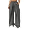 thumbnail image 2 of AESTIVO Women's Loose Fit Joggers, Casual Lounge Pants with Elastic Waist, Active Track Pants for Gym, Walking, Dark Gray L, 2 of 9
