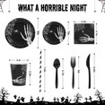 thumbnail image 3 of GOGRANT Halloween Paper Plates and Napkins Sets, 215pcs Halloween Party Supplies, Disposable Tableware Set Includes Paper Plate Napkins Cups Straws cutlery set, Horrible Skeleton, 3 of 7