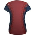 thumbnail image 2 of Baseball League Red and Navy Blue All Over Womens T Shirt, 2 of 2