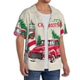 thumbnail image 4 of Xecao offers the Merry Christmas 1 for Men's Casual Short-sleeved Shirt, a button-up collared shirt with a pocket, perfect for beach vacations and yacht travel in the XX-Large size., 4 of 7