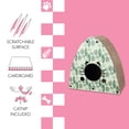 thumbnail image 5 of THE LICKER STORE Koko 19" Modern Cardboard Triangle Cat Cave Scratcher with Catnip, Mint/Green, 5 of 6