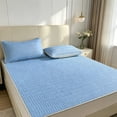 thumbnail image 6 of Summer Ice Silk Mattress Topper 3 Piece Set, Cooling Latex Pillow Top Pad for Dorm, Breathable Nylon Spandex Bed Cover for AC Room, Soft Washable Sheet Set for Hot Sleepers, 6 of 6