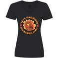 thumbnail image 3 of Inktastic Happy Thanksgiving with Cute Turkey Women's V-Neck T-Shirt, 3 of 5