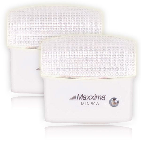 2 Pack Maxxima MLN-50A Amber LED Night Light Dusk to Dawn Sensor Automatic 