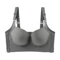 thumbnail image 4 of Mlqidk Women's Push Up Bra Padded T Shirt Bras No Underwire Plunge Gray 50D, 4 of 5