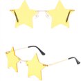 thumbnail image 2 of Rimless Star Sunglasses for Women Rimless Party Cute Prom Halloween Glasses Fashion Star Shape Shades/Yellow, 2 of 4