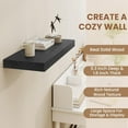 thumbnail image 3 of Black Floating Shelves 24 Inch Long, 9.3 Inch Deep Floating Shelves for Wall, Rustic Solid Wood Shelves, Deep Wall Shelves for Living Room, Bedroom, Kitchen, 24"W x 9.3"D x 1.6"H, Set of 2, 3 of 7