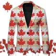 thumbnail image 2 of WILLBEST Men's Casual Suit Jacket with Canadian Maple Lightweight Comfortable Stylish for Spring Summer Fall Daily Wear XXL g-Red, 2 of 5