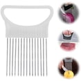 thumbnail image 5 of Easeky Stainless Steel Onion Holder Slicer, 10-Prong Food Guide for Uniform Tomato Potato Cuts, Safety Finger Guard Handle, Bbq & Salad Quick Slicing Assistant, 1*Onion Fork, 5 of 5