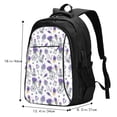 thumbnail image 5 of Balery Lavender Bicycle Print USB Charging Backpack for Men and Women - Water-Resistant, Anti-Theft Laptop Backpack with USB Port for Travel, Work, School, and College, 5 of 7