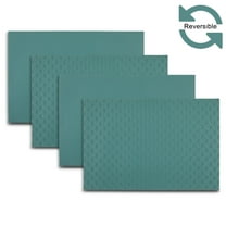 Ala Carte by Dainty Home Stratham Geometric Textured Faux Leather Placemats – Set of 4, Reversible, Non-Slip, Washable, Heat & Tear Resistant – 12x18 in Dining Table Mats