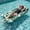 Green Leaves, variant on Inflatable Floating Bed with Headrest Floating Lounger,53.2x28.3" Water Sleeping Bed Foldable Swimming Pool Air Mattress With Hollow,Summer Sunbed For Tanning,Swimming Pool Party Accessories