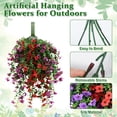 thumbnail image 6 of Artificial Hanging Flowers for Outdoors Faux Plants for Spring Summer Decoration,4 Bundles UV Resistant Realistic Silk Violet Flowers Indoor Outside Garden Porch Patio Balcony Yard Farmhouse, 6 of 7