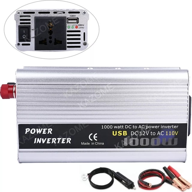 Inversor De Corriente Vehículo Solar 1000w Dc 12v - Ac 110v