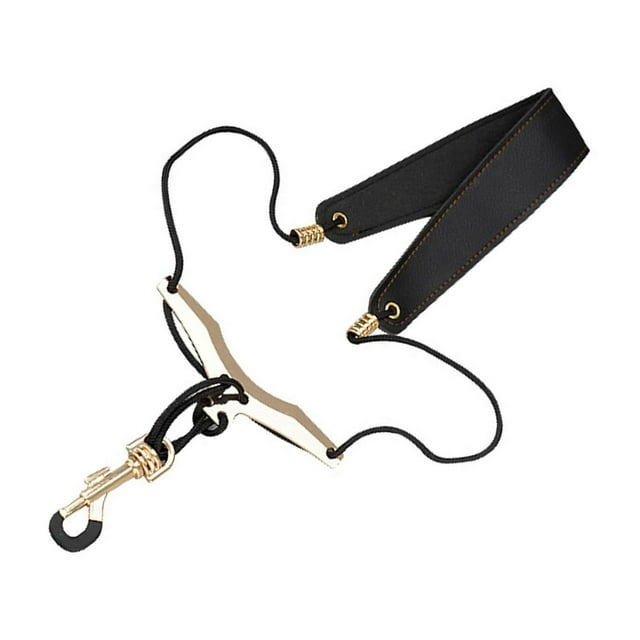 Shengyu Sangle de Cou Rembourrée en Saxophone Réglable Confortable Sangle d'Épaule Adaptée aux Enfants Filles Adultes Soprano Robuste Amis Doré 60cm