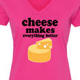 thumbnail image 4 of Inktastic Cheese Makes Everything Better Women's V-Neck T-Shirt, 4 of 5