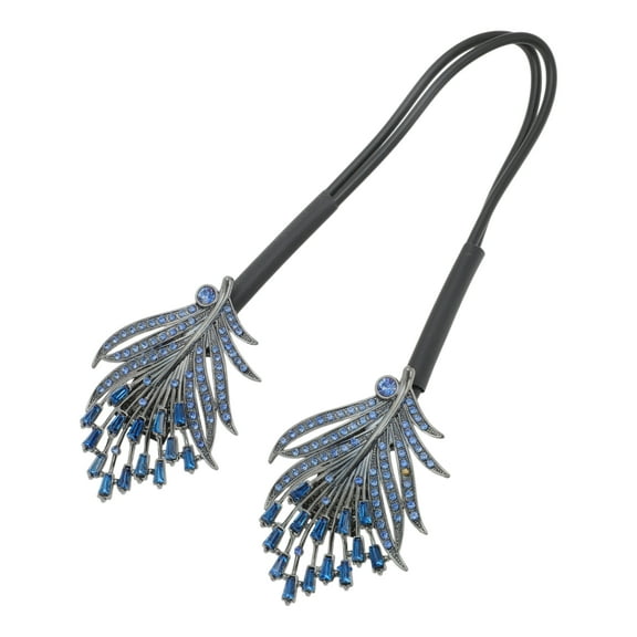 Unique Bargains 1 Pc Elegant Rhinestones Hair Clips for Home Black Blue