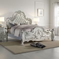 thumbnail image 7 of Ally King Bed, Classical White Faux Leather Victorian Carved Wood, 7 of 7