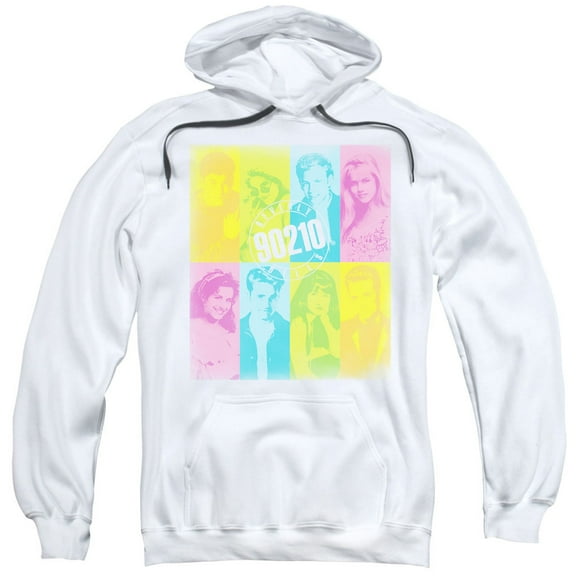 90210 Color Block Of Friends Adult Pullover Hoodie Sweatshirt White