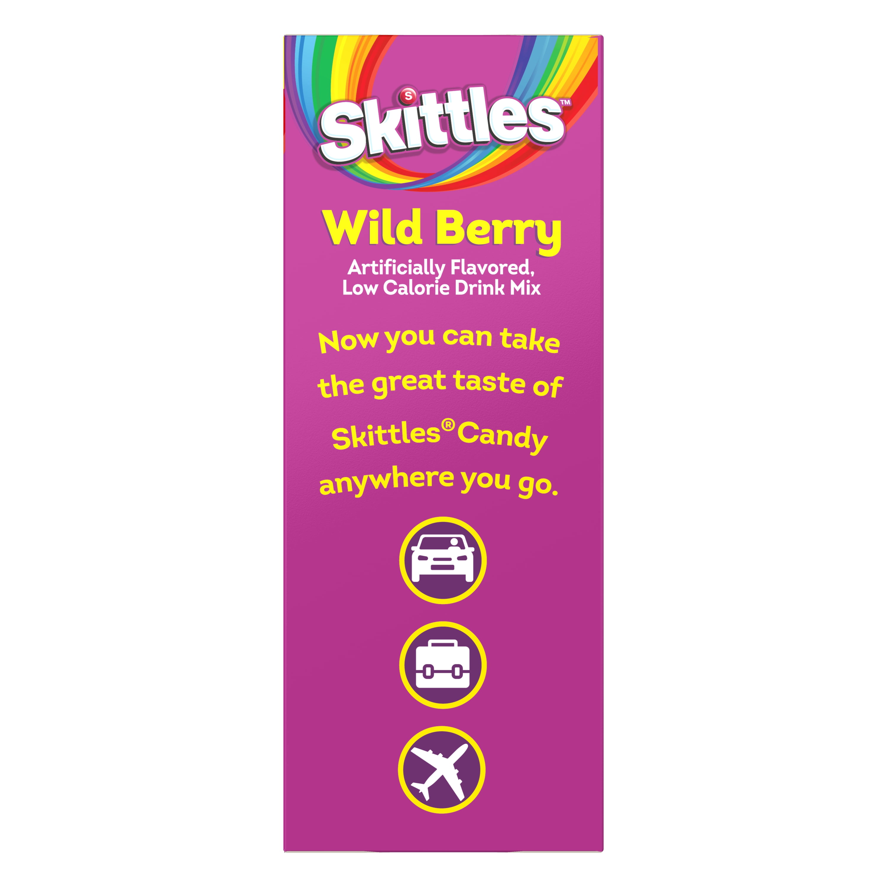 Skittles Zero Sugar Wild Berry Singles-to-Go Packs, Powdered Drink Mix, 2.88 oz, 30 Count Packets