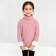 thumbnail image 5 of KAUOD Girls Ribbed Knit Crew Neck Sweater Long Sleeve Fleece Lined Thermal Pullover Tops Kids Winter Thick Shirt Clothes, 5 of 9