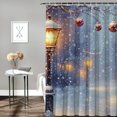 thumbnail image 2 of Autua Snow-Covered Street and Street Light Bathroom Décor Set with Hooks 100% Polyester Chic Modern Shower Curtain 69"x72, 2 of 7