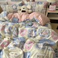 thumbnail image 1 of Double Print Waffle Cotton Bedding Set with Duvet Cover Pillowcases for Home, 1 of 6