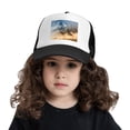 thumbnail image 2 of PAYOHTO Kids Wolf Howling Moon Stars Forest Baseball Hat Back Adjustable Mesh Breathable Hats Black Trucker Cap Outdoor Fishing Sun Caps for Boys or Girls ages 4-10, 2 of 9