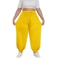 thumbnail image 2 of BODOAO Plus Size Sweatpants Women Baggy Casual Joggers 2025 Casual Drawstring High Waisted Workout Lounge Pants with Pockets Daily Elastic Waist Sport Solid Loose Long Sweatpants Trousers Yellow Xxl, 2 of 6