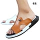 thumbnail image 3 of Sandalias de playa Sonducket 2 piezas estilo casual hombres viaje portátil verano cuero punta abierta Calzado marrón blanco talla 44, 3 of 6