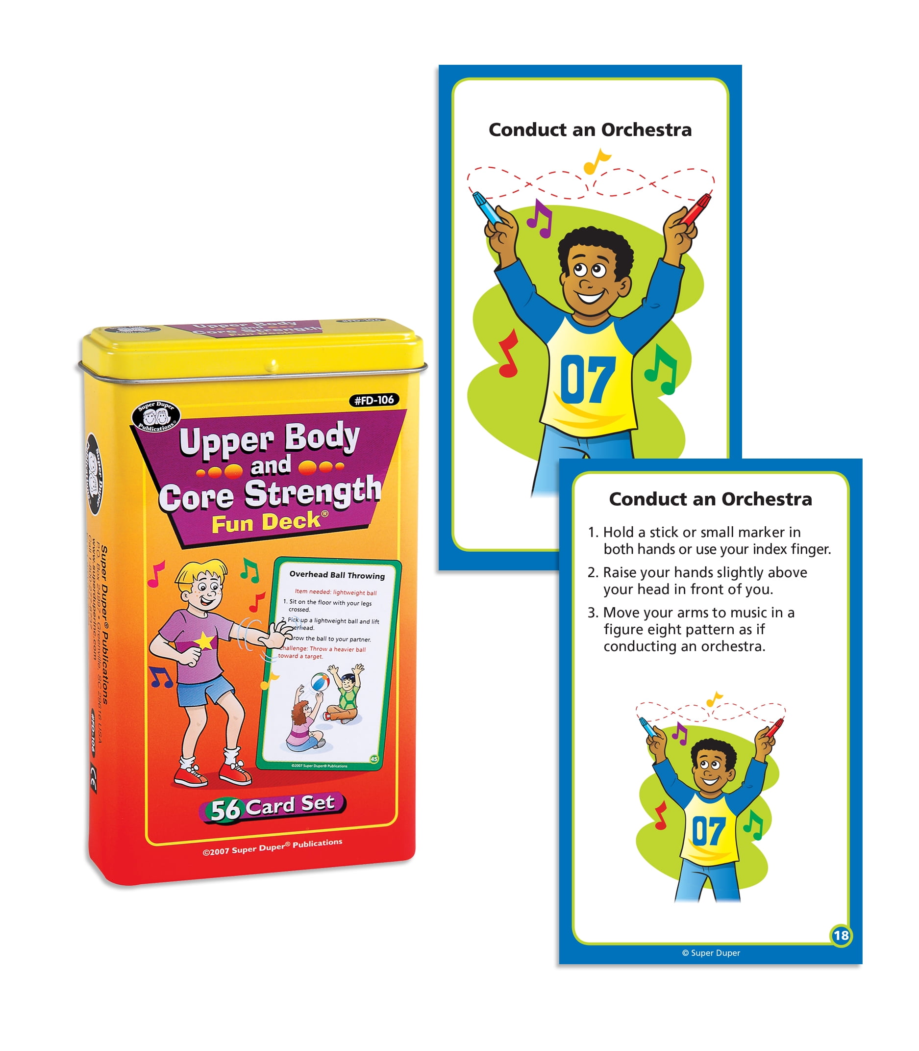 Super Duper Publications | Upper Body and Core Strength Fun Deck |  Occupational Therapy Flash Cards | Gross Motor Movement Activity |  Educational Learning Materials for Children 