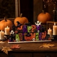 thumbnail image 5 of Halloween Decorations-Happy Halloween Sign Wooden for Home Letter Tabletop Decorations with Ghost Bat Skull Pumpkin Cutout Word Table Centerpiece for Home Tiered Tray Centerpiece Mantel Shelf, 5 of 8