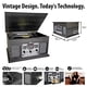 thumbnail image 4 of Victrola Nostalgic Tocadiscos Bluetooth 6 en 1 y centro multimedia con parlantes incorporados - Tocadiscos de 3 velocidades, reproductor de CD y casetes, radio FM | Transmisión de música inalámbrica |, 4 of 5