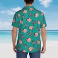 thumbnail image 6 of Xecao Starfish and Shell print Hawaiian shirt - a stylish short-sleeve button-down for men, perfect for casual beach and tropical outings., 6 of 9