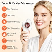 3 in 1 Body Sculpting Machine, Face and Body Massager with 3 Modes, 4 Heat Levels, Handheld Heated Massage Tool for Face, Neck, with 2 Suction Cups