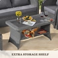 thumbnail image 5 of NOBLEMOOD 6 Pcs Patio Furniture Set, Wicker Outdoor Sectional Set w/ Mix Gray Sofas, Ottomans & Glass Coffee Table for Garden, Poolside, Backyard, 5 of 6