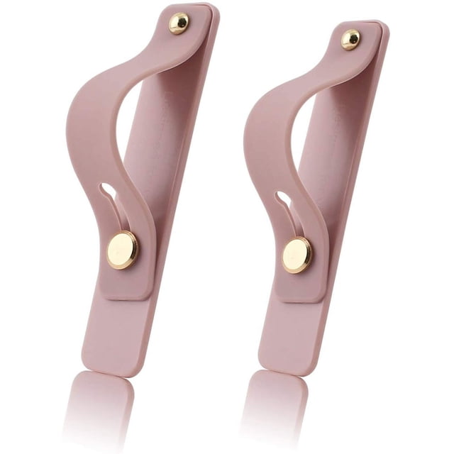 soportes telescópicos portátiles con correa para el dedo, universales de silicona para teléfono con soporte extensible, adhesivos con presillas elásticas para iPhone y Android (rosa).