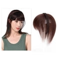 thumbnail image 1 of Aimeely-Diadema trenzada de cabello humano para mujer, extensión de cabello Natural liso, Clip en postizos con flequillo, color marrón oscuro, 10", 1 of 1