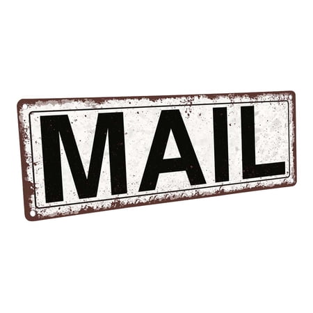 Outdoor Mail 4 x12 Metal Sign Wall Décor for Home and Office