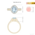 thumbnail image 5 of ANGARA Natural Oval 1.5 ct Aquamarine Split Shank Halo Ring with Diamonds in 14K Yellow Gold for Women (Size-9x7mm) | March Birthstone, Anniversary, Jewelry Gift for Women | Natural Aquamarine Ring, 5 of 10
