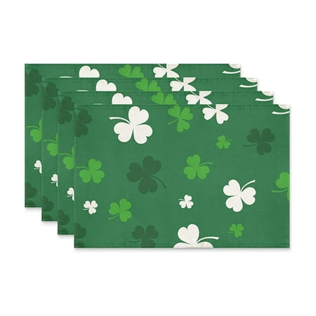 

Green Shamrock St. Patrick S Day Placemats Table Runner Party Kitchen Dining (4)