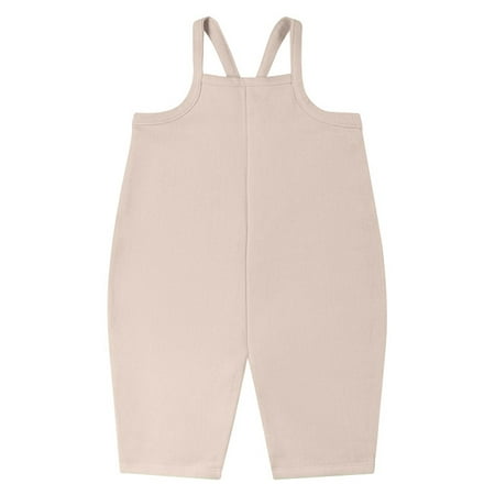 

Haite Infant Romper Solid Color One Piece Jumpsuits Square Neck Jumpsuit Holiday Bodysuit Travel Sleeveless Apricot 73