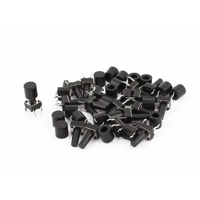 20 Pcs 6x6x12mm Interruptor Táctil Micro Momentáneo de 4 Pines con Tapa