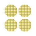 thumbnail image 2 of Kll Octagon Drink Coasters Set Of 4,Pu Leather Absorbent Coasters Set Decorative Coffee Cup Coasters Housewarming Gift For Home Decor-Yellow Checkboard, 2 of 9