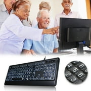 Mixfeer USB Interface Large Print Backlit Wired Keyboard USB Wired Lighted Keyboard