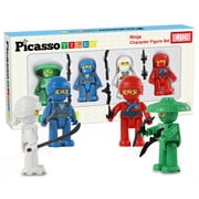 PicassoTiles 4 Piece Magnetic Ninja Character Set for Kids Ages 3+ PTA14, Multicolor