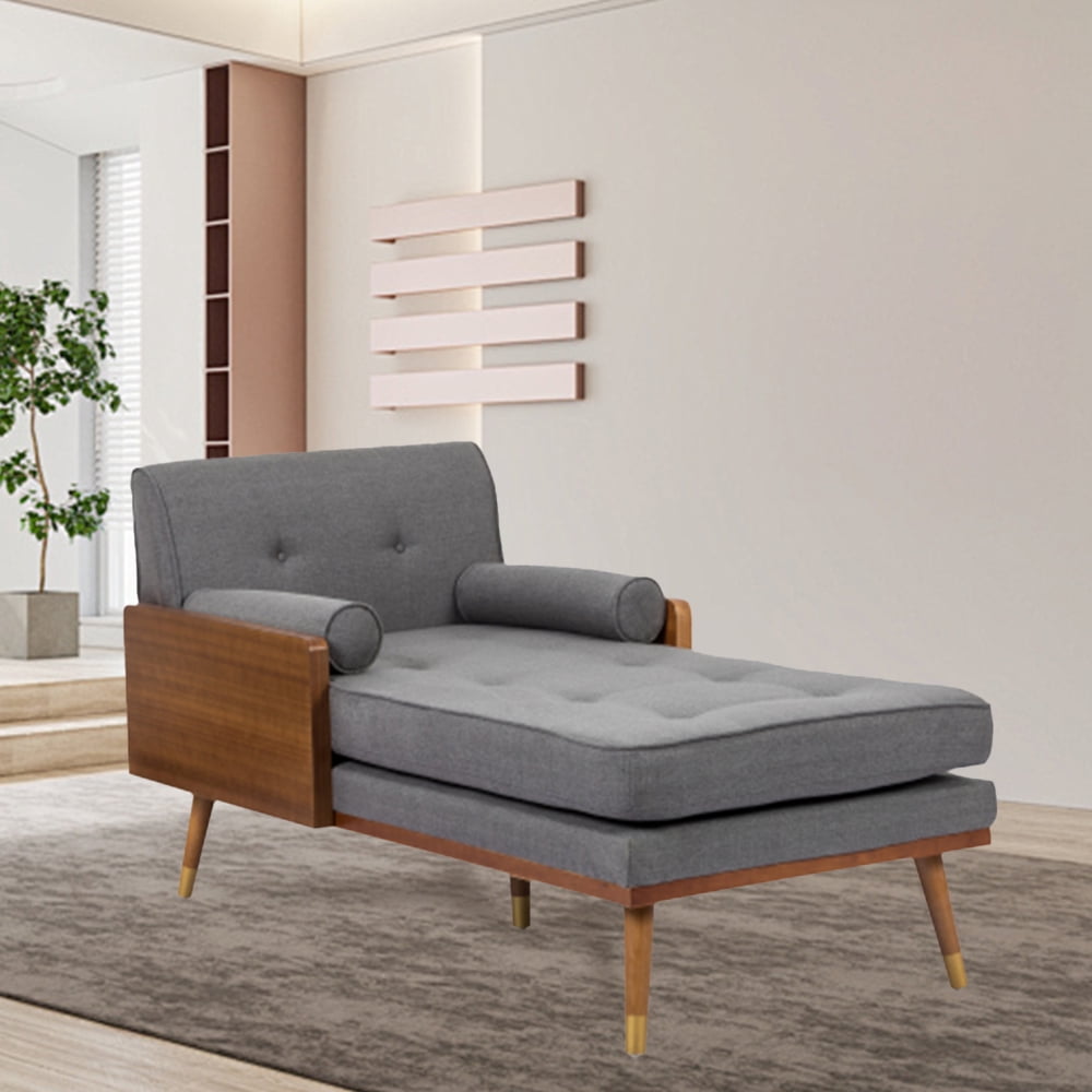 Mid-Century Modern Linen Fabric Corner Chair,Upholstered Indoor Chaise ...